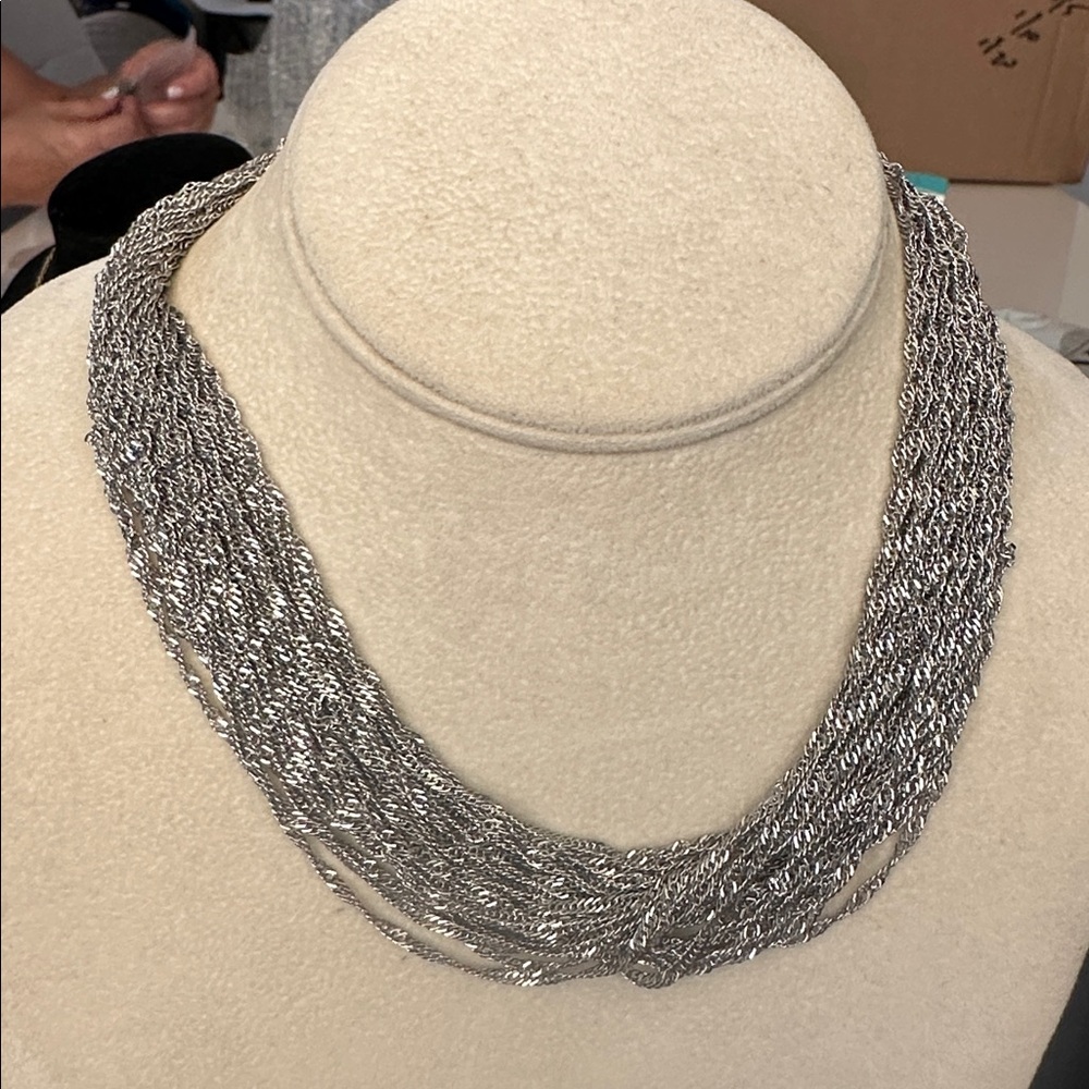 Marlyn Schiff Twisted Silver Necklace NWOT